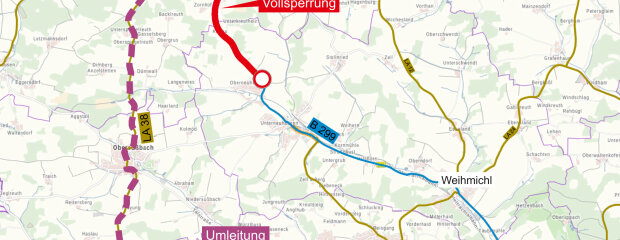 Pressekarte der Verkehrsführung für den zweiten Bauabschnitt