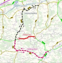 Umleitungskarte zur Sperrung der Staatsstraße 2045 zwischen Kirchberg und Wendelskirchen.