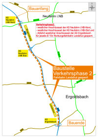 Verkehrsabwicklung während der zweiten Bauphase auf der B 15neu zwischen den An-schlusstellen Neufahrn i.NB Nord und Ergoldsbach