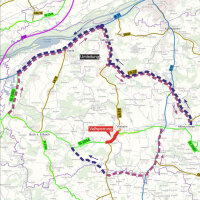 Die Umleitungsstrecken für die Sperrung der St 2054 in Vilsheim.