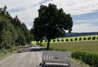 Die Staatsstraße 2114 während der Bauarbeiten.